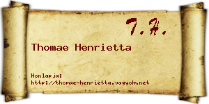Thomae Henrietta névjegykártya